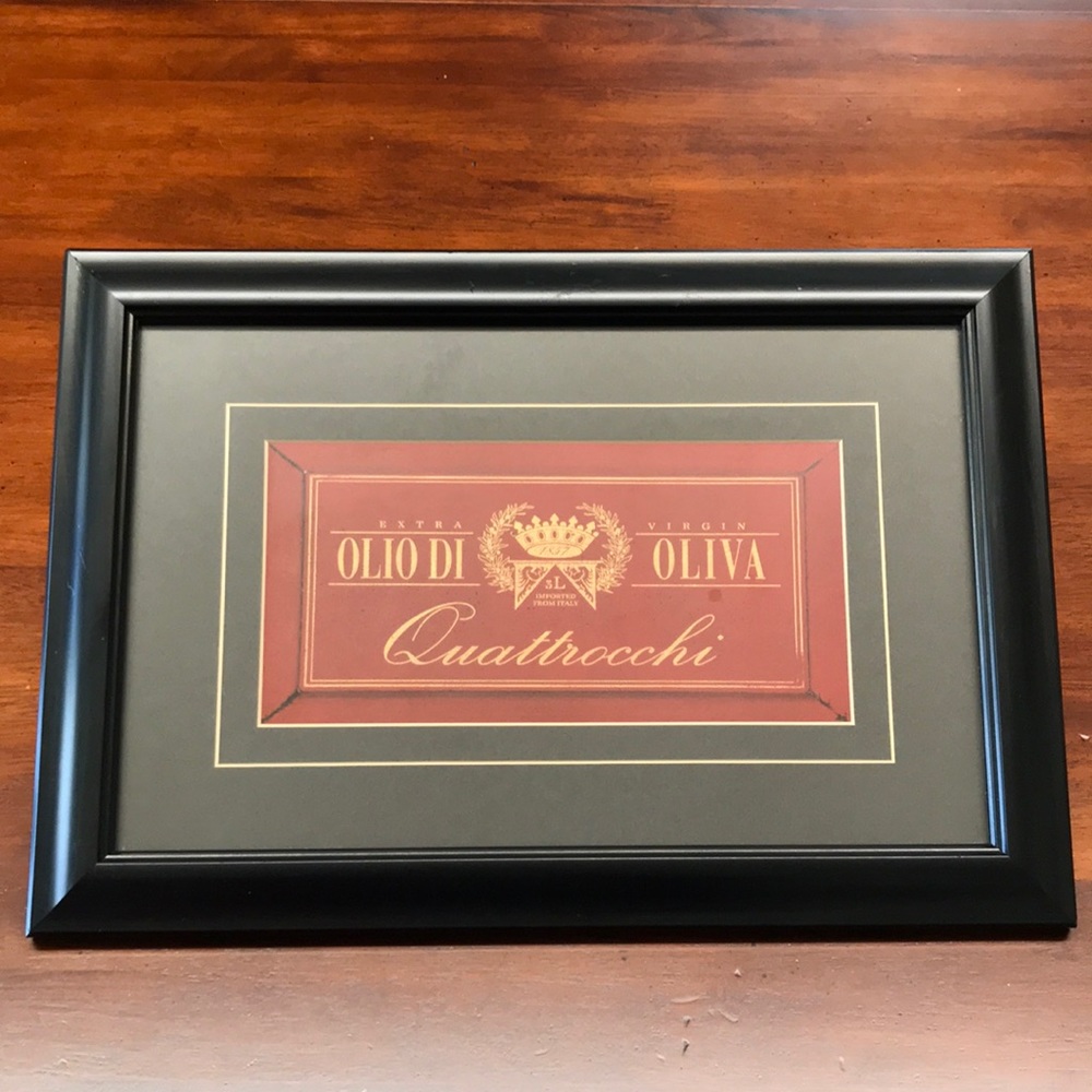 Framed Italian Style Art Print OLIO DI OLIVA